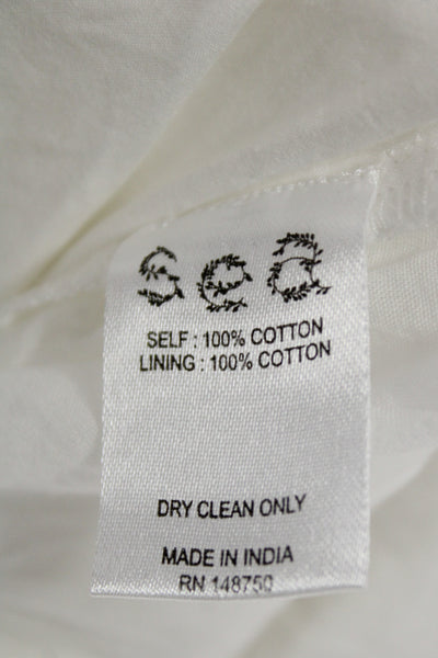 Sea New York Womens A-Line Peasant Skirt White 100% Cotton Knee Length Size XL