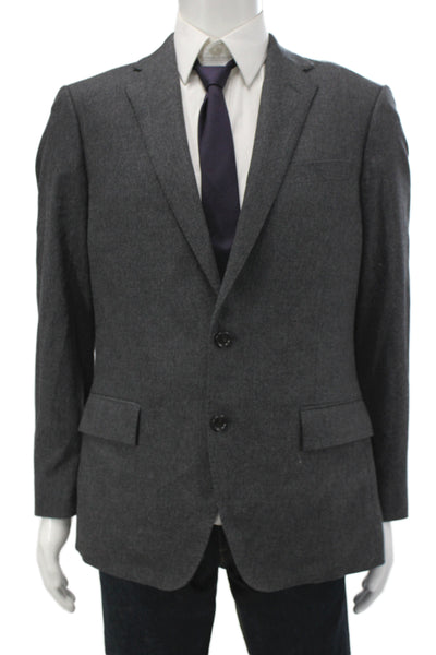J Crew Mens Classic Dark Gray Wool Blend Blazer Button Collared Size 40