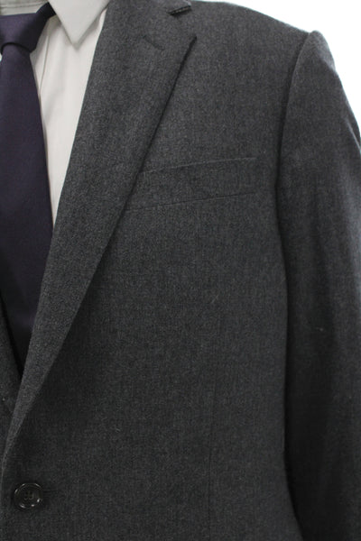 J Crew Mens Classic Dark Gray Wool Blend Blazer Button Collared Size 40