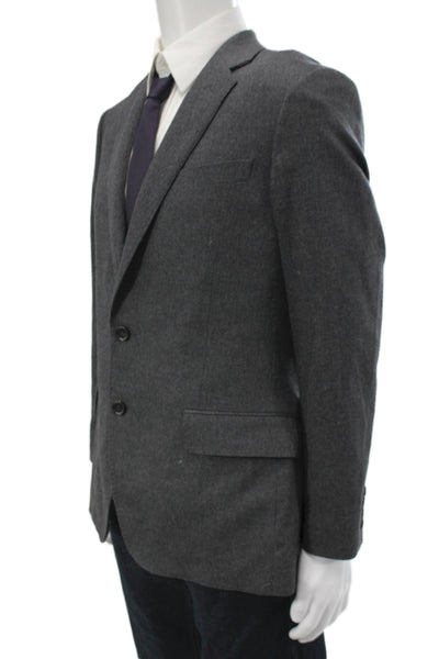 J Crew Mens Classic Dark Gray Wool Blend Blazer Button Collared Size 40