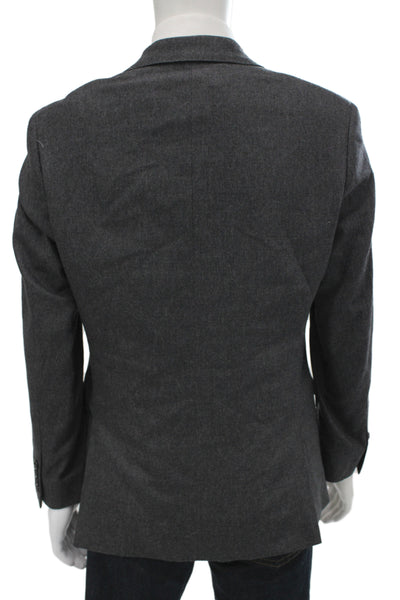J Crew Mens Classic Dark Gray Wool Blend Blazer Button Collared Size 40