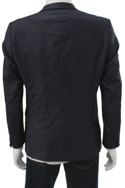 The Kooples Mens Dark Blue 2 Piece Wool Blazer Collared Button Size 48