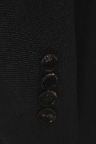 Burberry London Mens Suit Jacket Dark Gray Virgin Wool Blend Collared Size 50