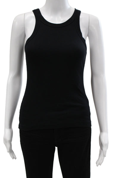 Toteme Women Basic Jersey Silk Spandex Tank Black Sleeveless Round Neck Size XS