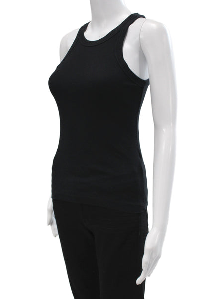 Toteme Women Basic Jersey Silk Spandex Tank Black Sleeveless Round Neck Size XS