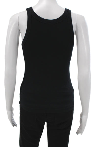 Toteme Women Basic Jersey Silk Spandex Tank Black Sleeveless Round Neck Size XS