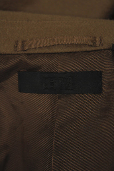 Uniqlo Womens Brown Wool Blend Overcoat Collared Button Long Sleeve Size XS