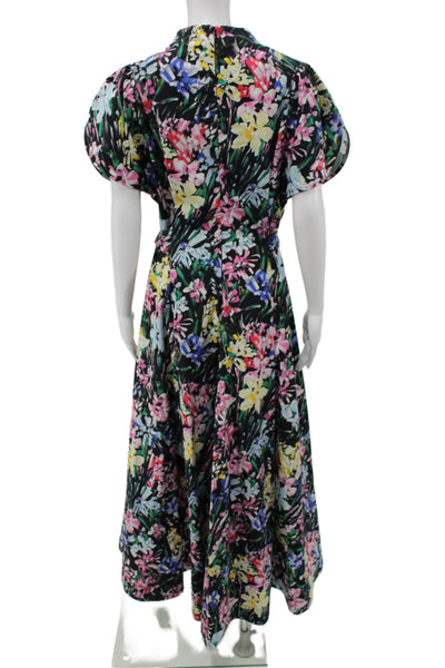 3.1 Phillip Lim Womens Black Floral Maxi Dress Cotton Size 12