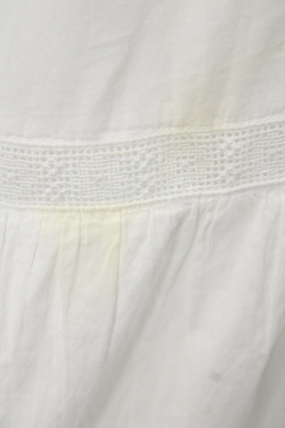 Xirena Women Maxi Sundress V-Neck Cotton White Drawstring Size L