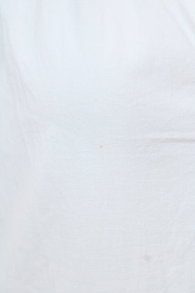 Xirena Women Maxi Sundress V-Neck Cotton White Drawstring Size L