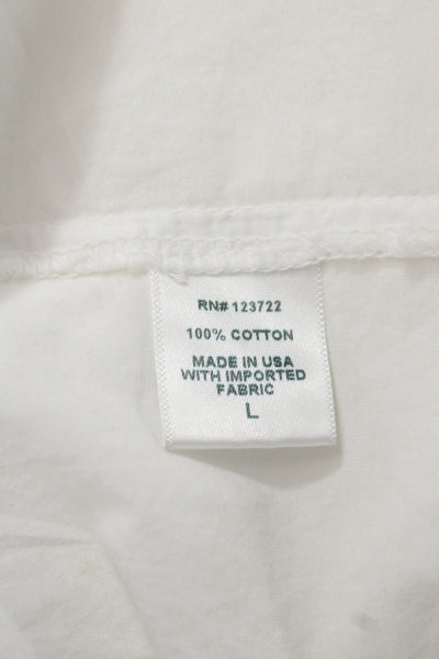 Xirena Women Maxi Sundress V-Neck Cotton White Drawstring Size L