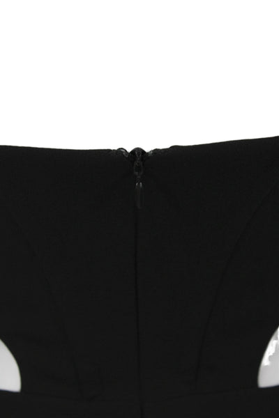 Atoir Womens Bodycon Pencil Dress Black Square Neck Sleeveless Cotton Size 2