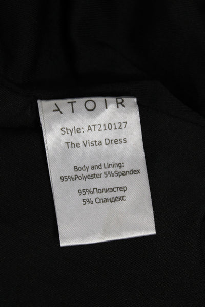 Atoir Womens Bodycon Pencil Dress Black Square Neck Sleeveless Cotton Size 2