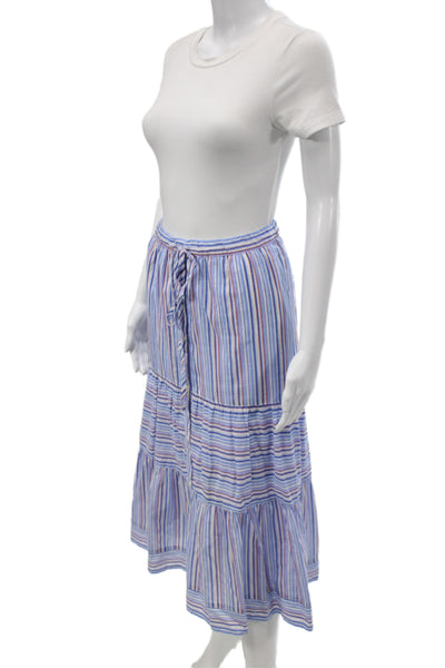 Xirena Womens Peasant Striped Cotton Midi Skirt Size L