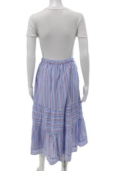 Xirena Womens Peasant Striped Cotton Midi Skirt Size L