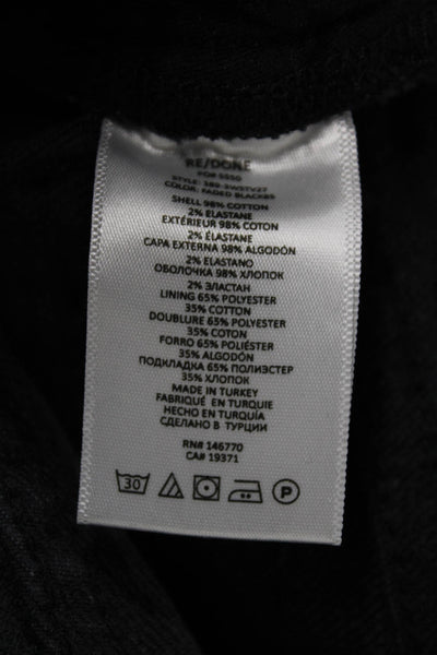Re/Done Unisex Black Cropped Straight High Rise Jeans Size 31
