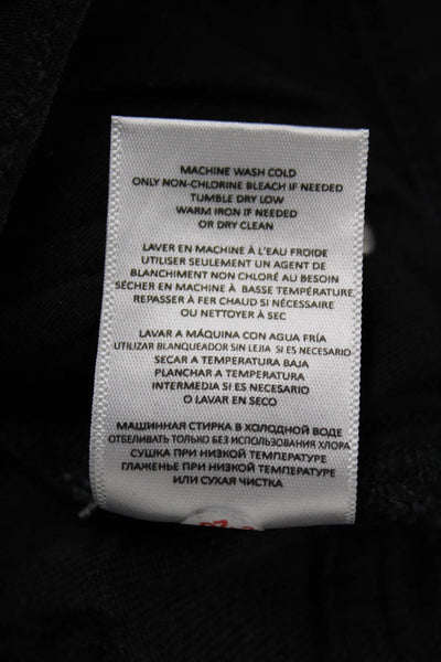 Re/Done Unisex Black Cropped Straight High Rise Jeans Size 31
