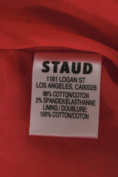Staud Womens Red Fit & Flare Sundress Tie Neck Sleeveless Mini Size XS