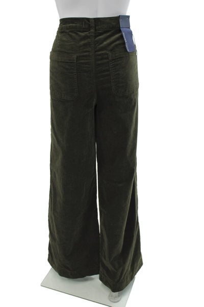 Ramy Brook Women Army Green Button Pants 70% Cotton Size 31