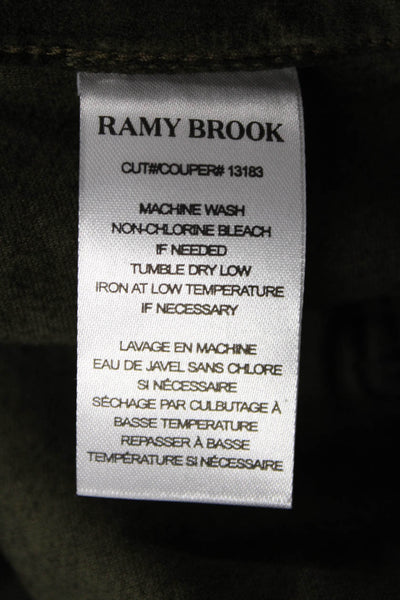 Ramy Brook Women Army Green Button Pants 70% Cotton Size 31