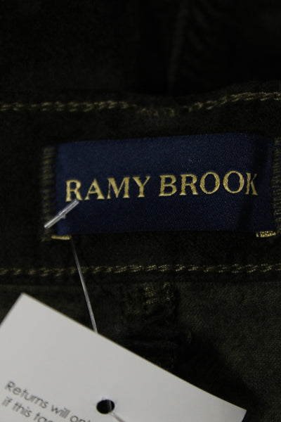 Ramy Brook Women Army Green Button Pants 70% Cotton Size 31