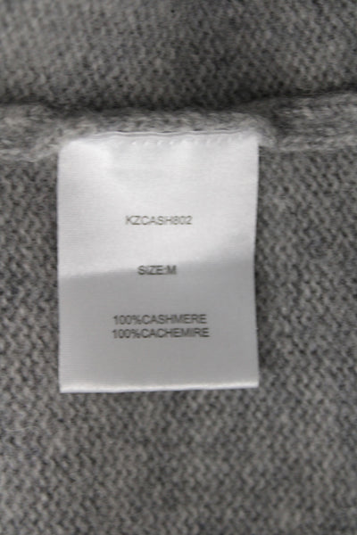 Kirna Zabete Unisex Cashmere V Neck Pullover Gray Size M