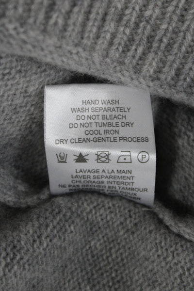 Kirna Zabete Unisex Cashmere V Neck Pullover Gray Size M
