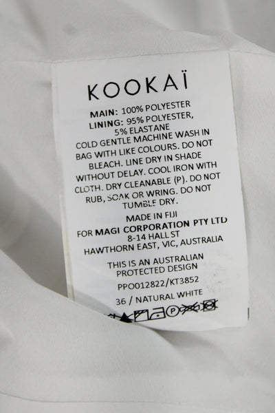 Kookai Womens Vest White Sleeveless Button Round Neck Polyester Size 36