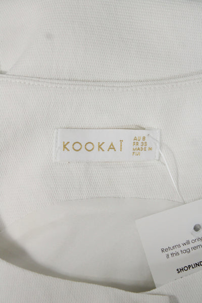 Kookai Womens Vest White Sleeveless Button Round Neck Polyester Size 36