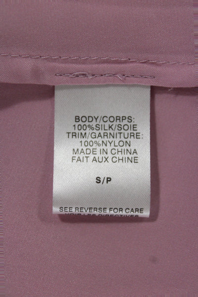 Cami NYC Women Pink Silk Square Neck Sleeveless Cami Size S