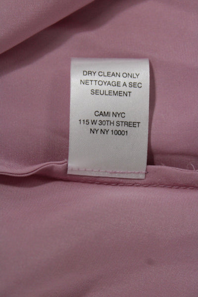 Cami NYC Women Pink Silk Square Neck Sleeveless Cami Size S