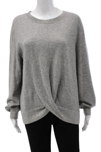 Repeat Unisex Pullover Cashmere Sweater Gray Crew Neck Long Sleeve Size L