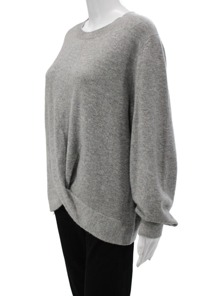 Repeat Unisex Pullover Cashmere Sweater Gray Crew Neck Long Sleeve Size L