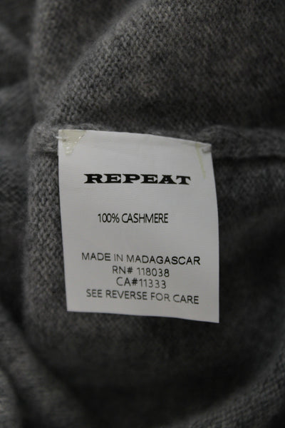 Repeat Unisex Pullover Cashmere Sweater Gray Crew Neck Long Sleeve Size L