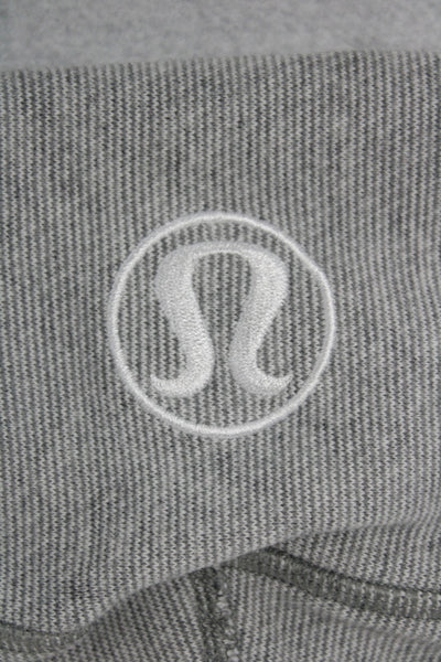 Lululemon Womens Full Zip Hoodie Gray Cotton High Neck Long Sleeve Size 12