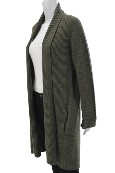 Repeat Unisex Cardigan Green 70% Wool 30% Cashmere Long Sleeve Size L