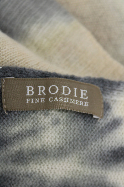 Brodie Womens Cashmere Knit Tie Dyed Scarf Blue Orange Beige 74"x30"
