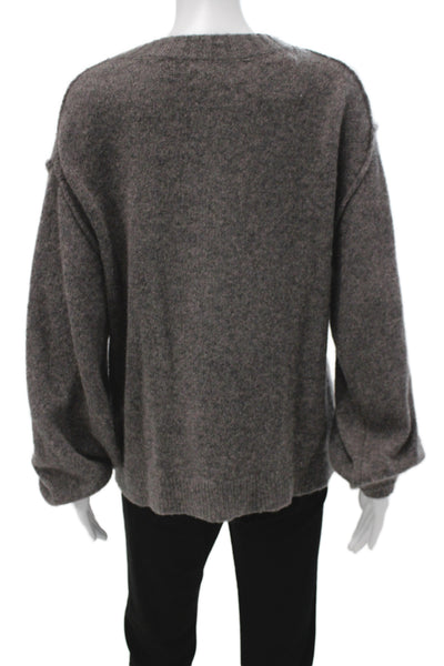 Xirena Unisex 100% Cashmere Dark Gray Pullover Sweater Crew Neck Size S
