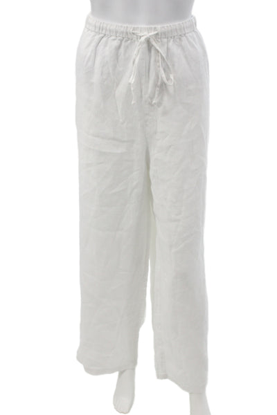 Reformation Womens Sweatpants White Linen Drawstring Size XL