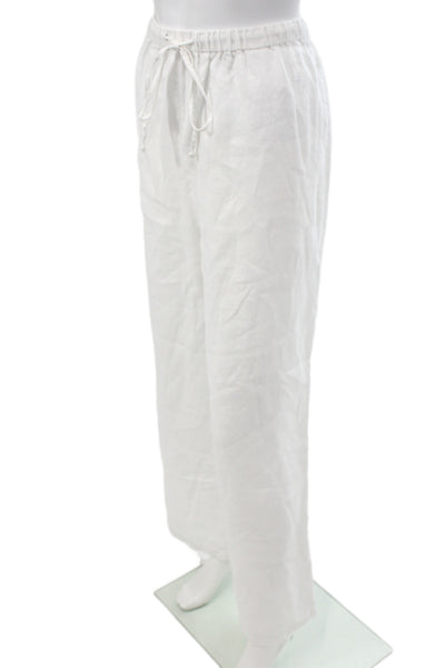 Reformation Womens Sweatpants White Linen Drawstring Size XL
