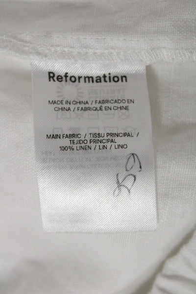Reformation Womens Sweatpants White Linen Drawstring Size XL