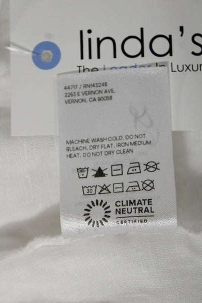 Reformation Womens Sweatpants White Linen Drawstring Size XL