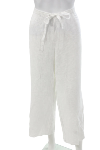 Velvet by Graham & Spencer Womens Cropped Pants White Drawstring Size M