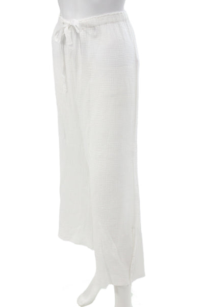 Velvet by Graham & Spencer Womens Cropped Pants White Drawstring Size M