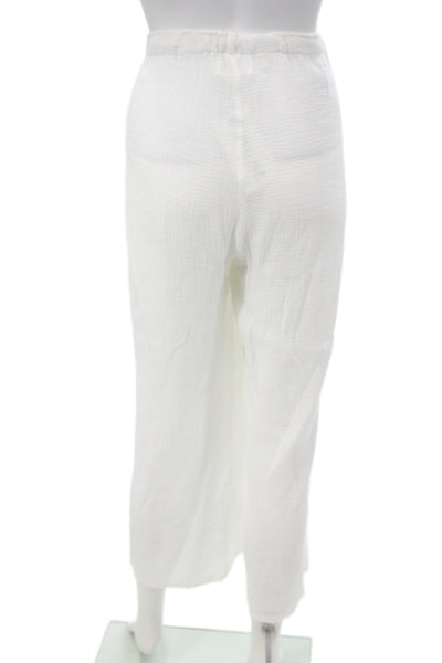 Velvet by Graham & Spencer Womens Cropped Pants White Drawstring Size M