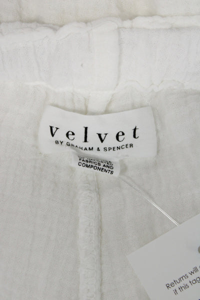 Velvet by Graham & Spencer Womens Cropped Pants White Drawstring Size M