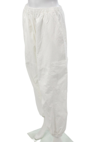Loup Unisex Cargo Jogger Pants White Cotton Spandex Size L