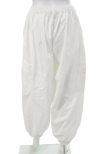 Loup Unisex Cargo Jogger Pants White Cotton Spandex Size L