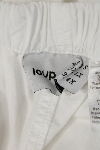 Loup Unisex Cargo Jogger Pants White Cotton Spandex Size L
