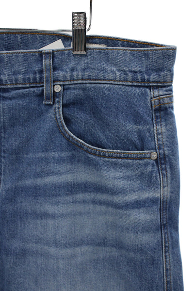 AYR Unisex Cropped Straight High Rise Blue Cotton Jeans Size 32